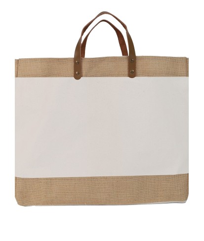 ZAKEN - Canvas & Jute Bag with Leather Handle