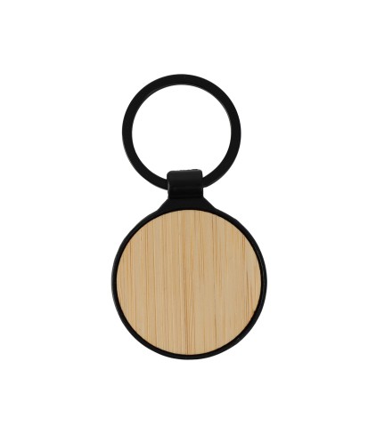 TRINKET - Round Bamboo Body Metal Keychain